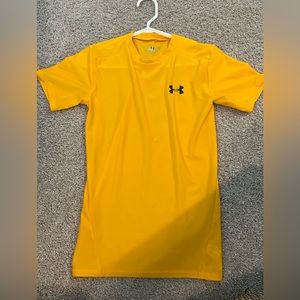 Under Armour yellow short sleeve compression top